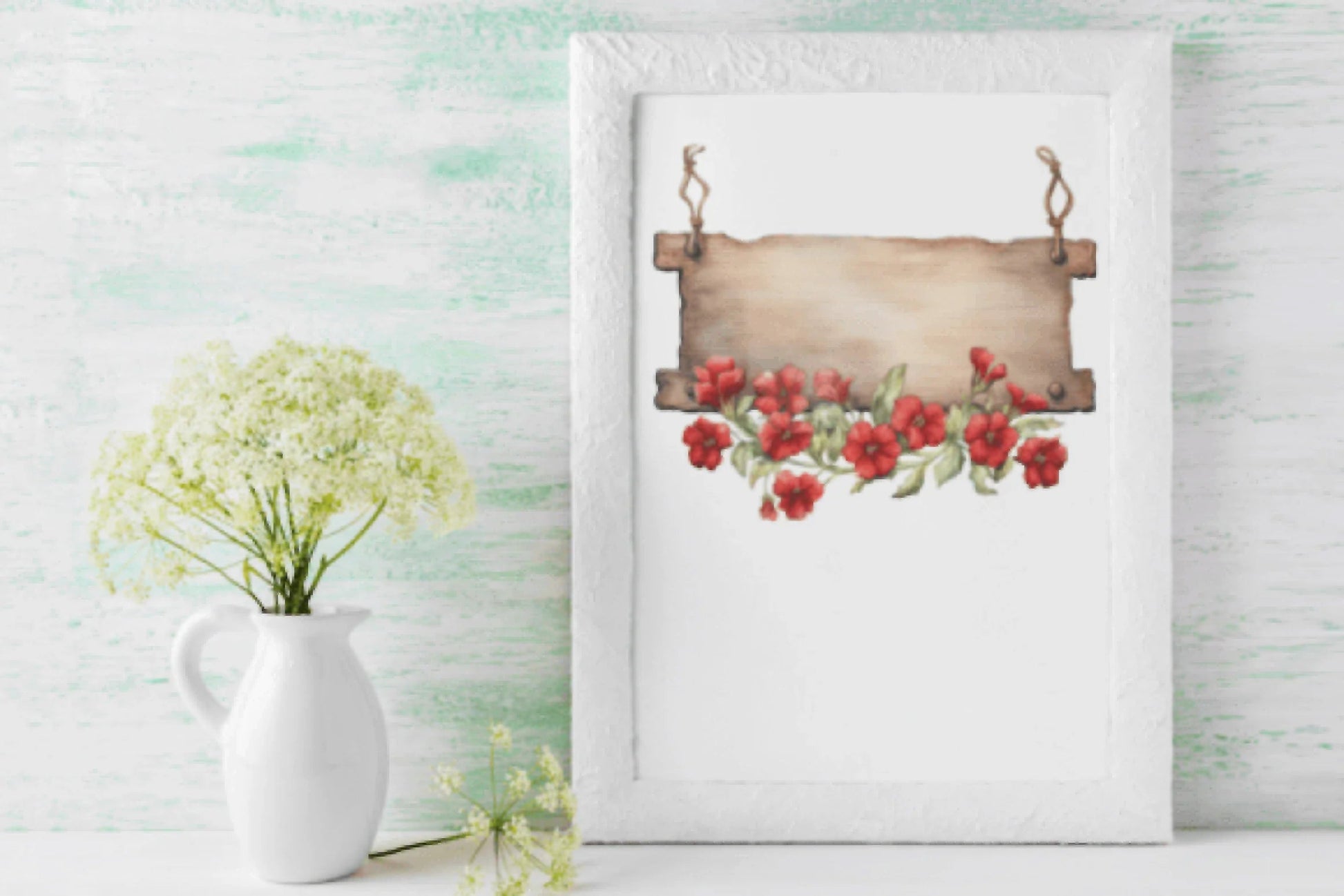 Vintage Valentine's Floral Wooden Sign Clipart Bundle - CraftNest - Digital Crafting and Art