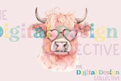 Vintage Highland Cow Valentine Clipart Bundle - CraftNest - Digital Crafting and Art