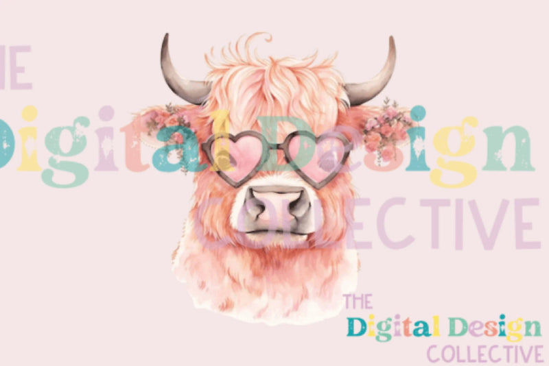 Vintage Highland Cow Valentine Clipart Bundle - CraftNest - Digital Crafting and Art
