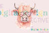 Vintage Highland Cow Valentine Clipart Bundle