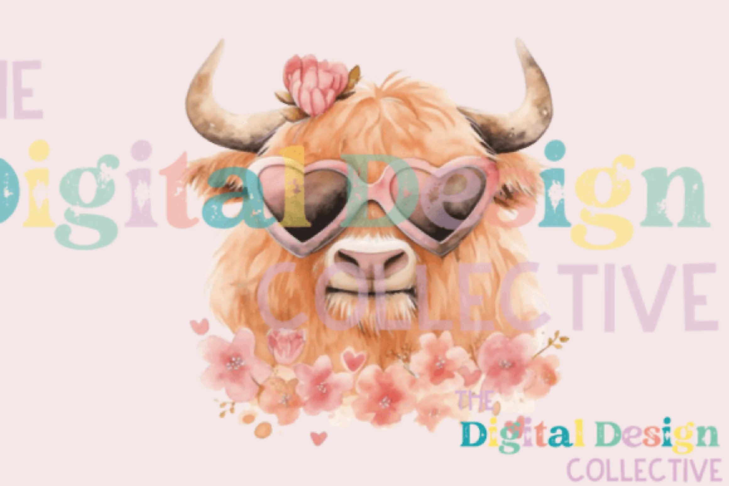 Vintage Valentine's Highland Cow Clipart Bundle - CraftNest - Digital Crafting and Art