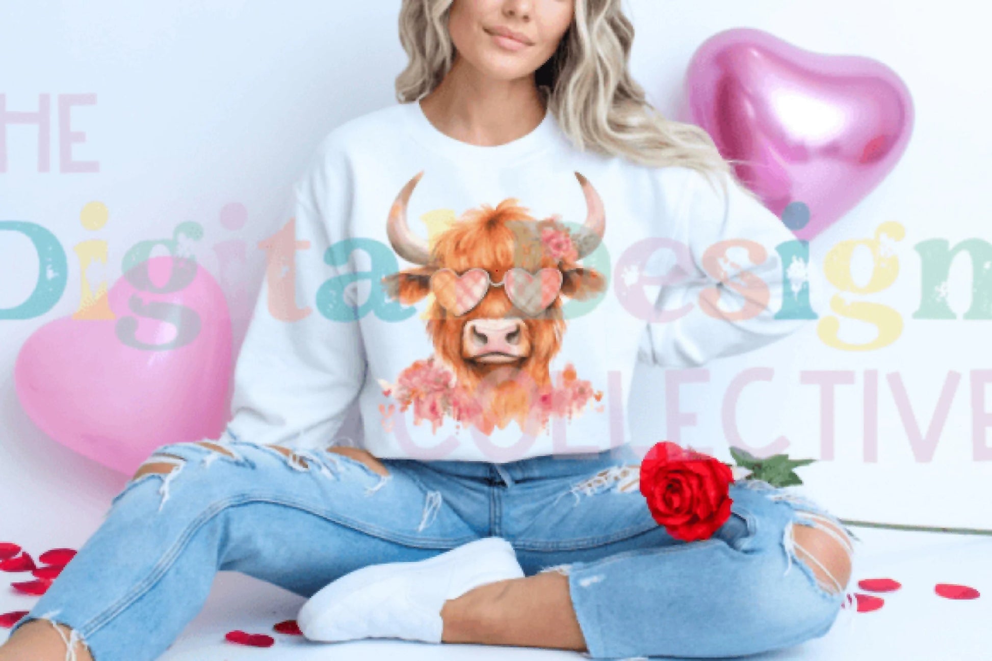 Vintage Valentine's Highland Cow Art Clipart Bundle - CraftNest - Digital Crafting and Art