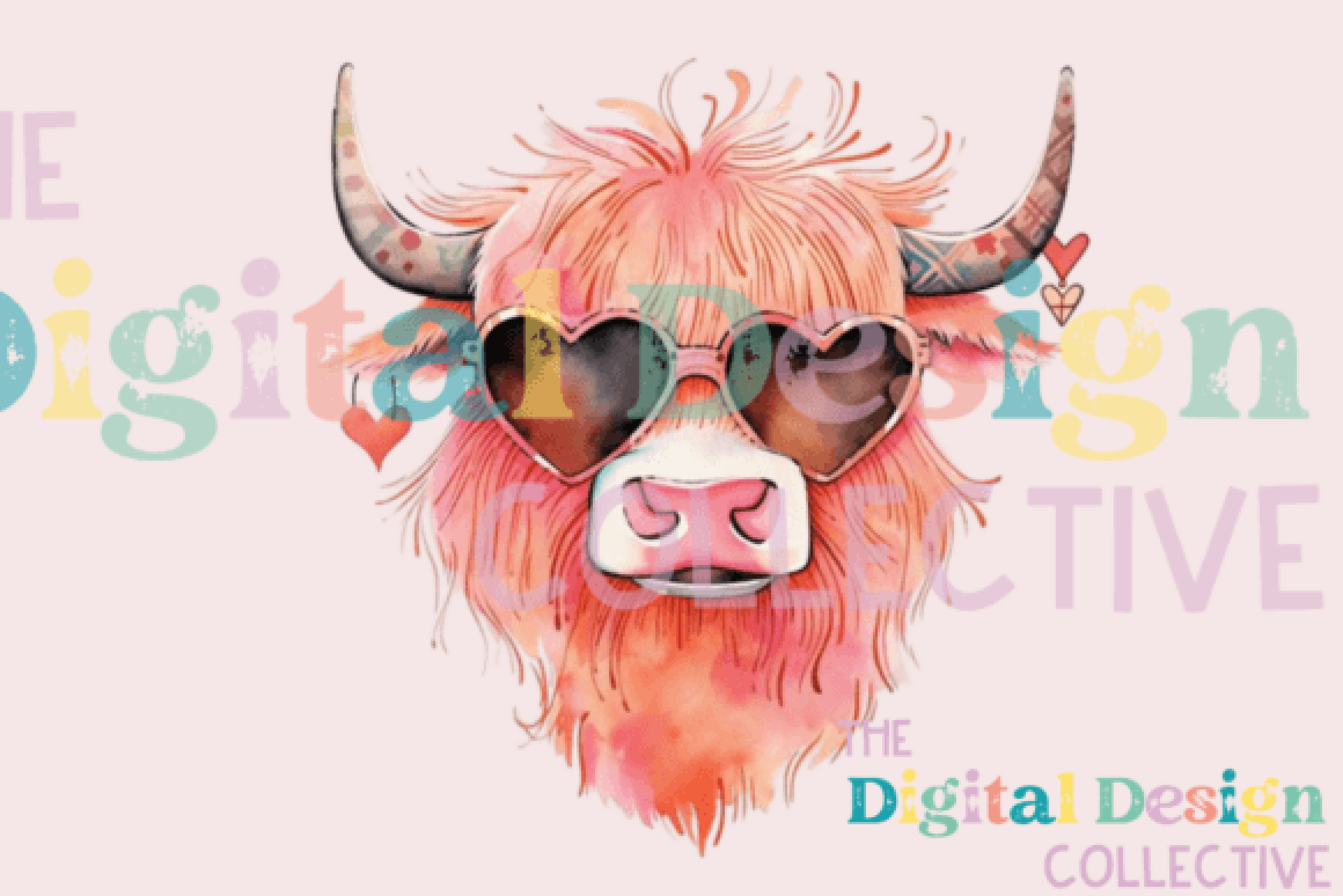 Valentine's Highland Cow Art Clipart Bundle