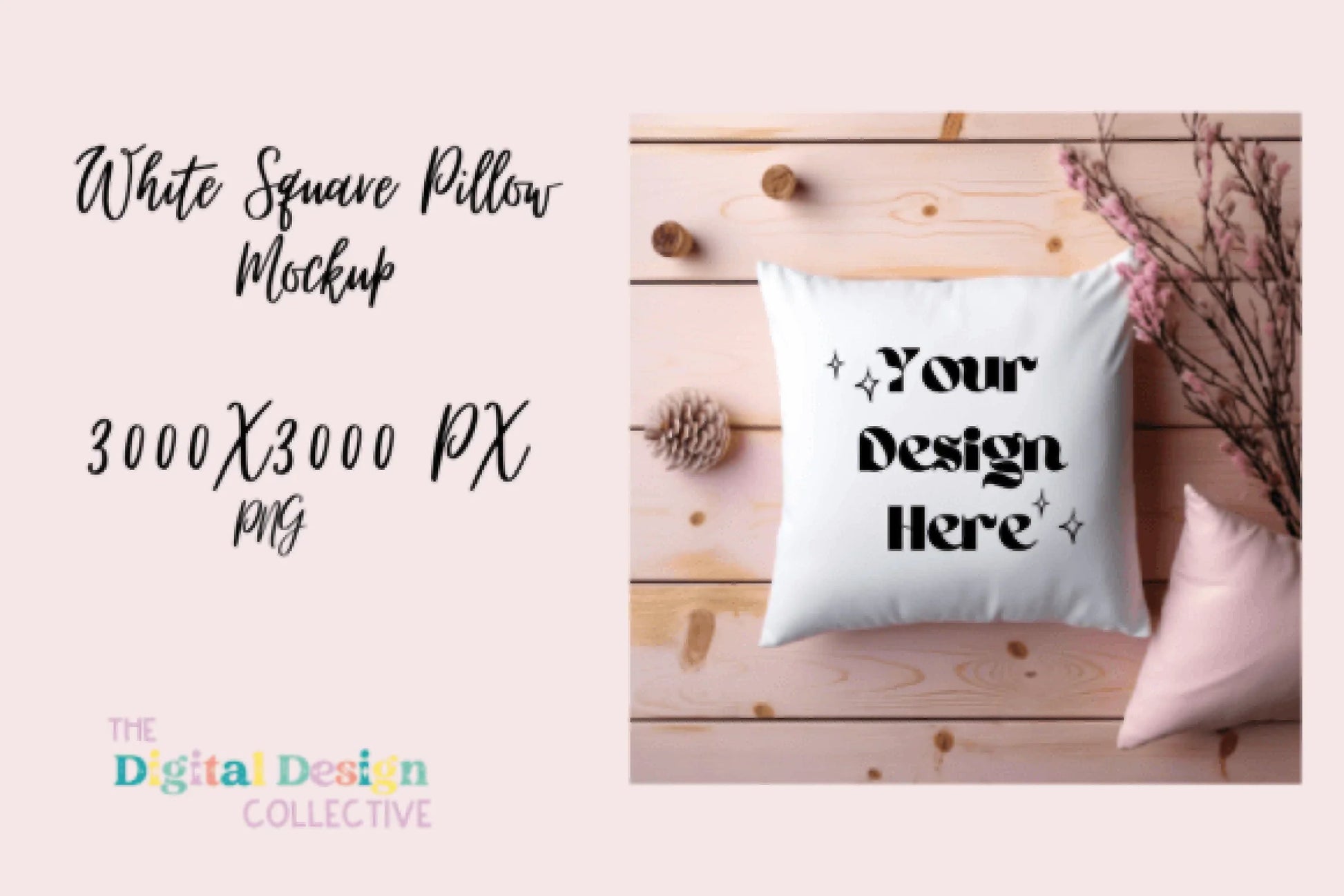 High-Quality White Square Pillow Mockup Design - CraftNest - Digital Crafting and Art