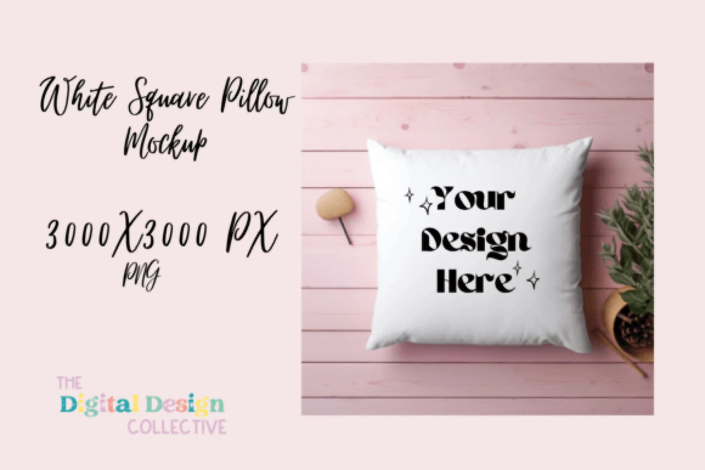 High-Quality White Square Pillow Mockup Design - CraftNest - Digital Crafting and Art