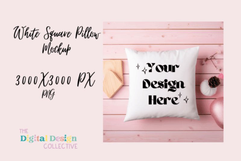 Stylish White Square Pillow Mockup Design Template - CraftNest - Digital Crafting and Art