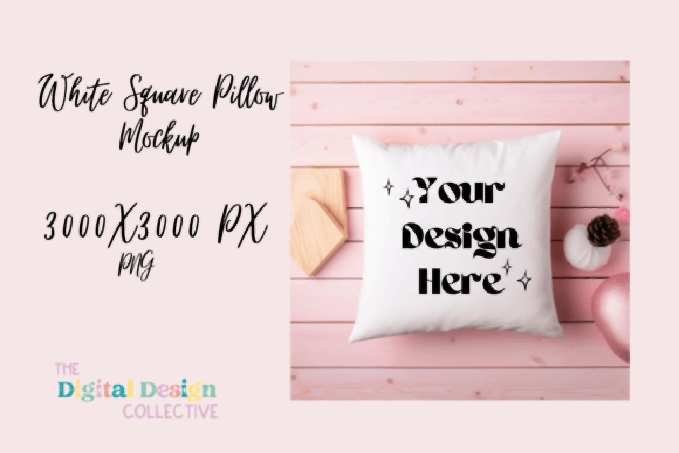 Valentine's Love Square Pillow Mockup - CraftNest - Digital Crafting and Art