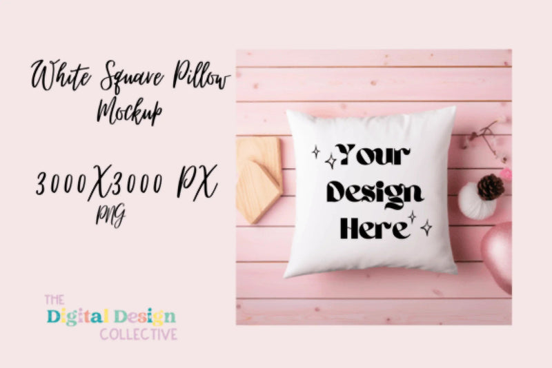 Valentine's Love Square Pillow Mockup - CraftNest - Digital Crafting and Art