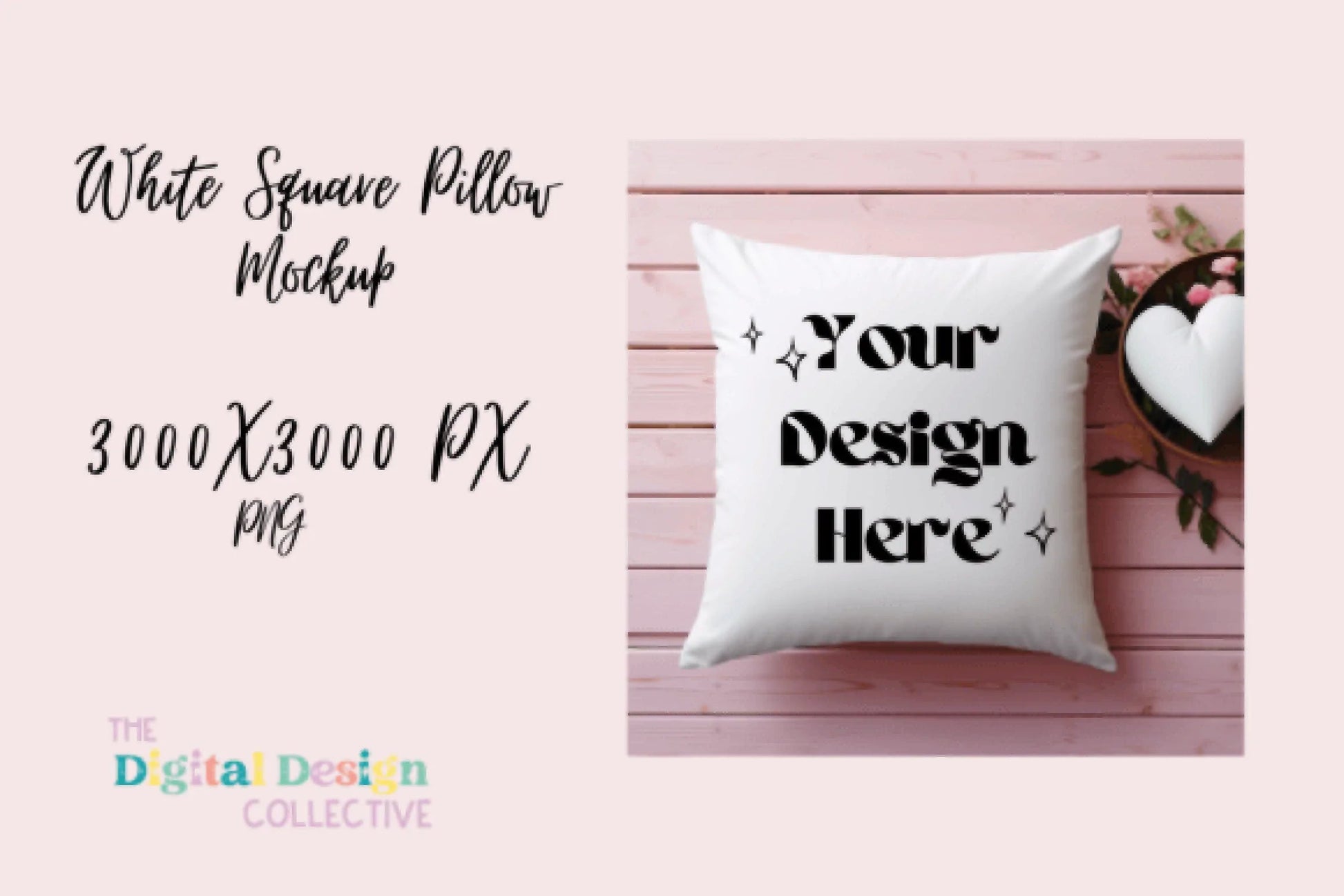 Valentine's Love Square Pillow Mockup - CraftNest - Digital Crafting and Art