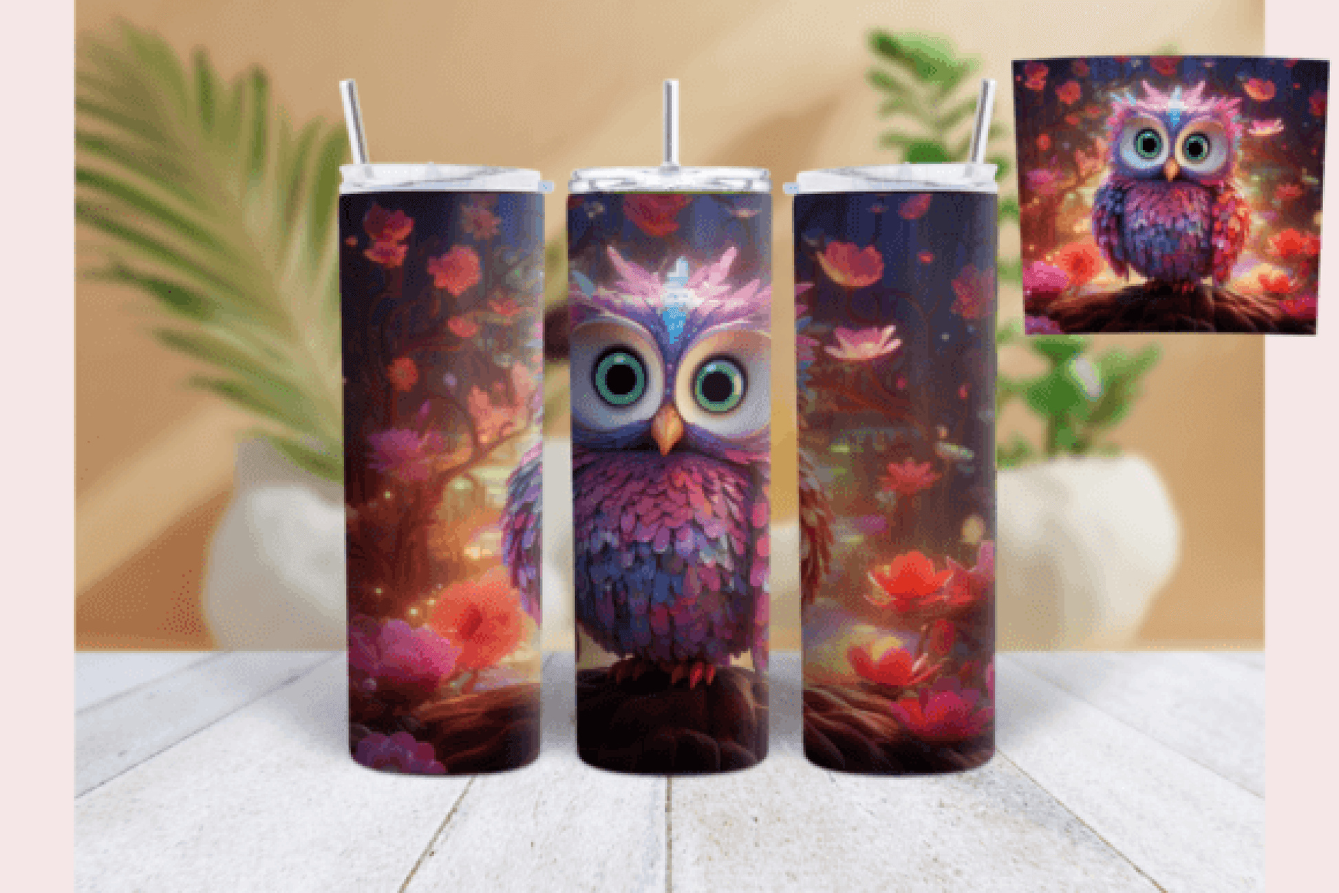 Vintage Valentine's Owl Tumbler Design Bundle - CraftNest - Digital Crafting and Art