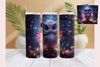 Vibrant Neon Owl Tumbler Wrap Bundle