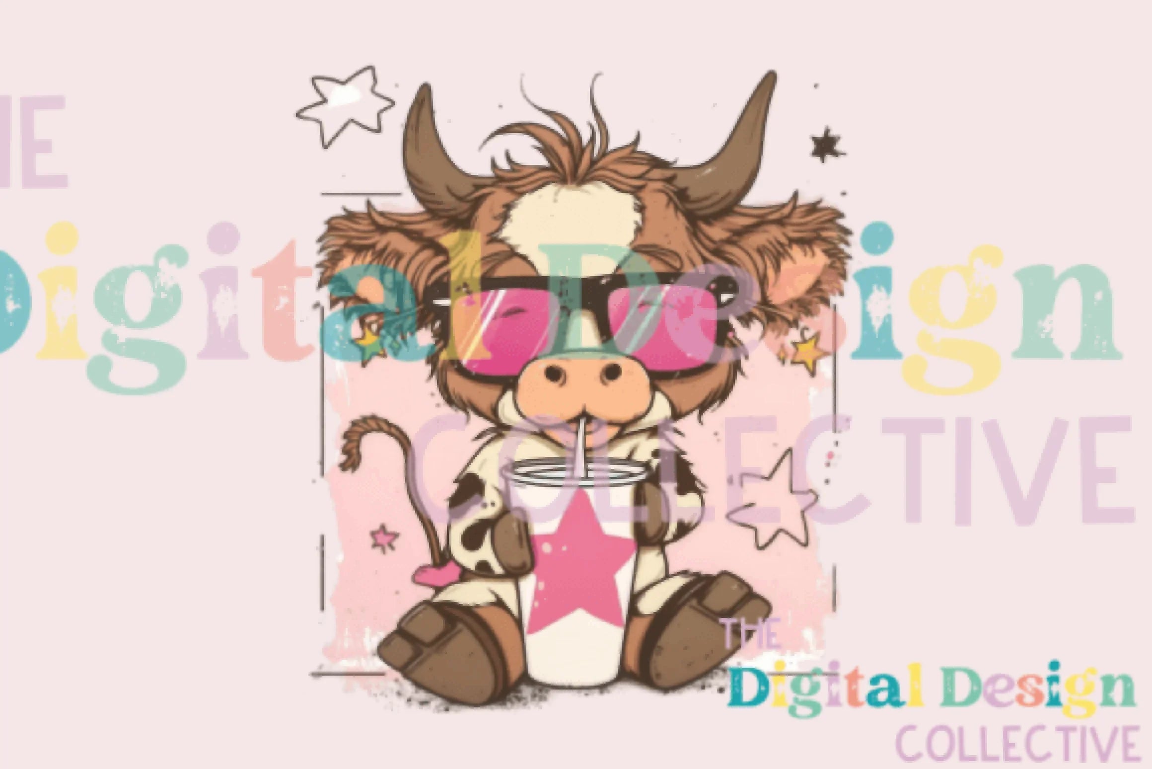Vintage Pink Coffee Cow Valentine Clipart Bundle - CraftNest - Digital Crafting and Art