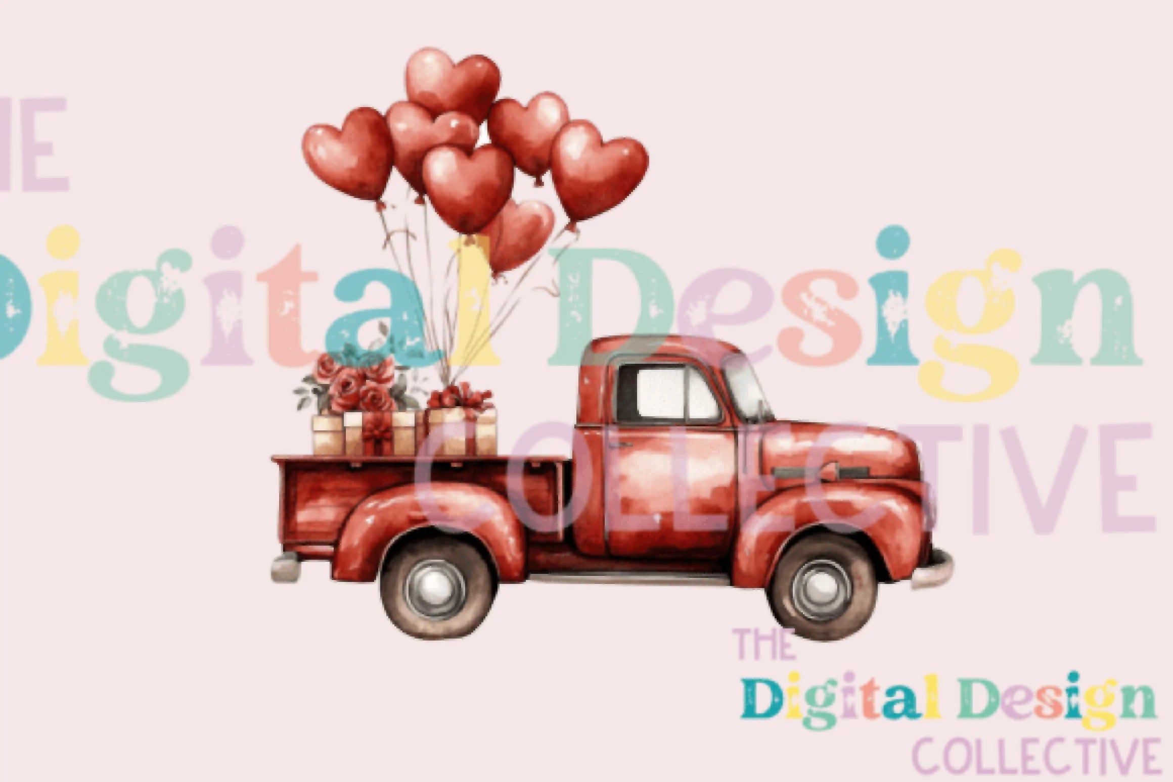 Vintage Valentine's Day Truck Clipart Bundle - CraftNest - Digital Crafting and Art