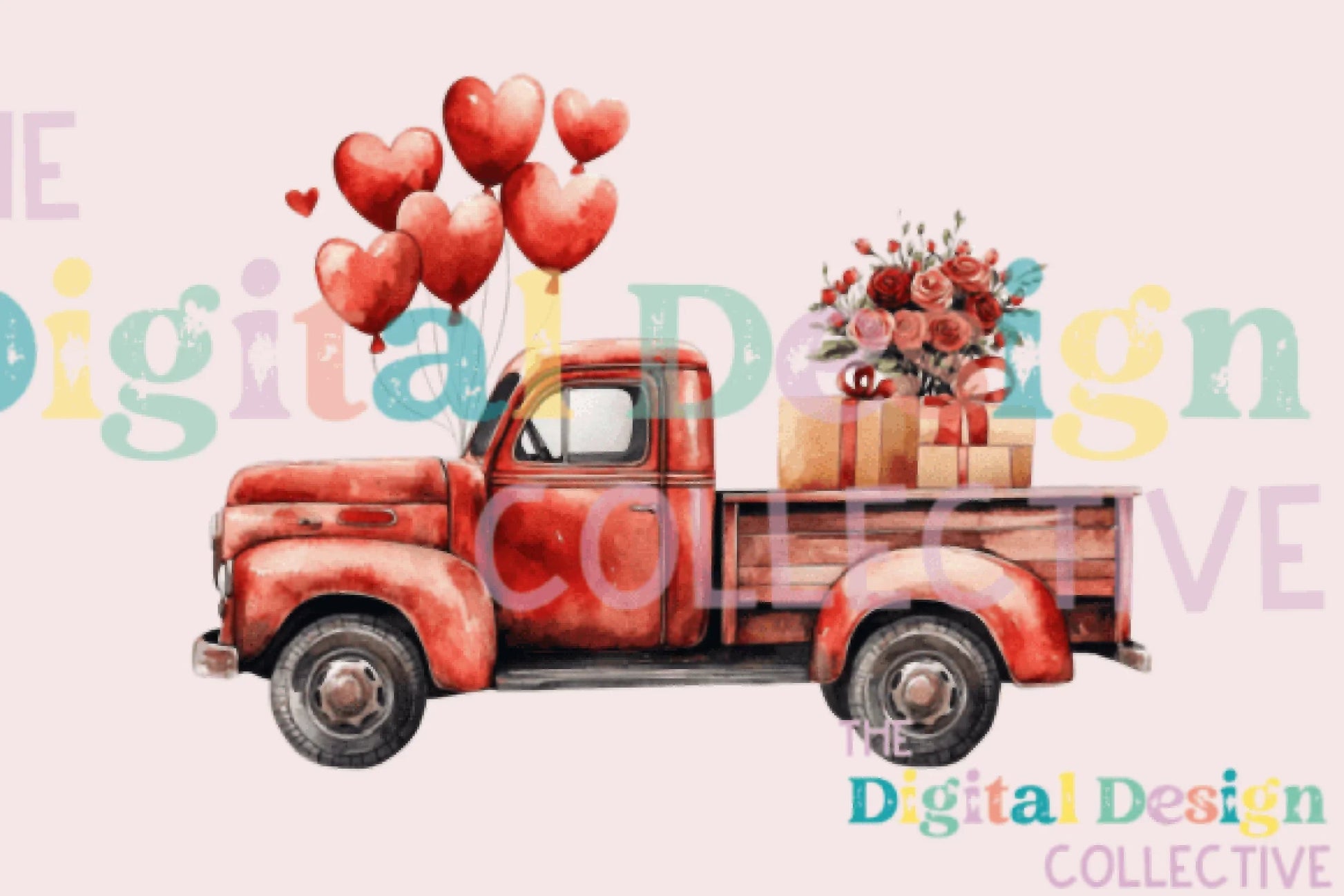 Vintage Valentine's Day Truck Clipart Bundle - CraftNest - Digital Crafting and Art