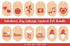 Valentine's Day Earring Laser Cut SVG Bundle - CraftNest - Digital Crafting and Art