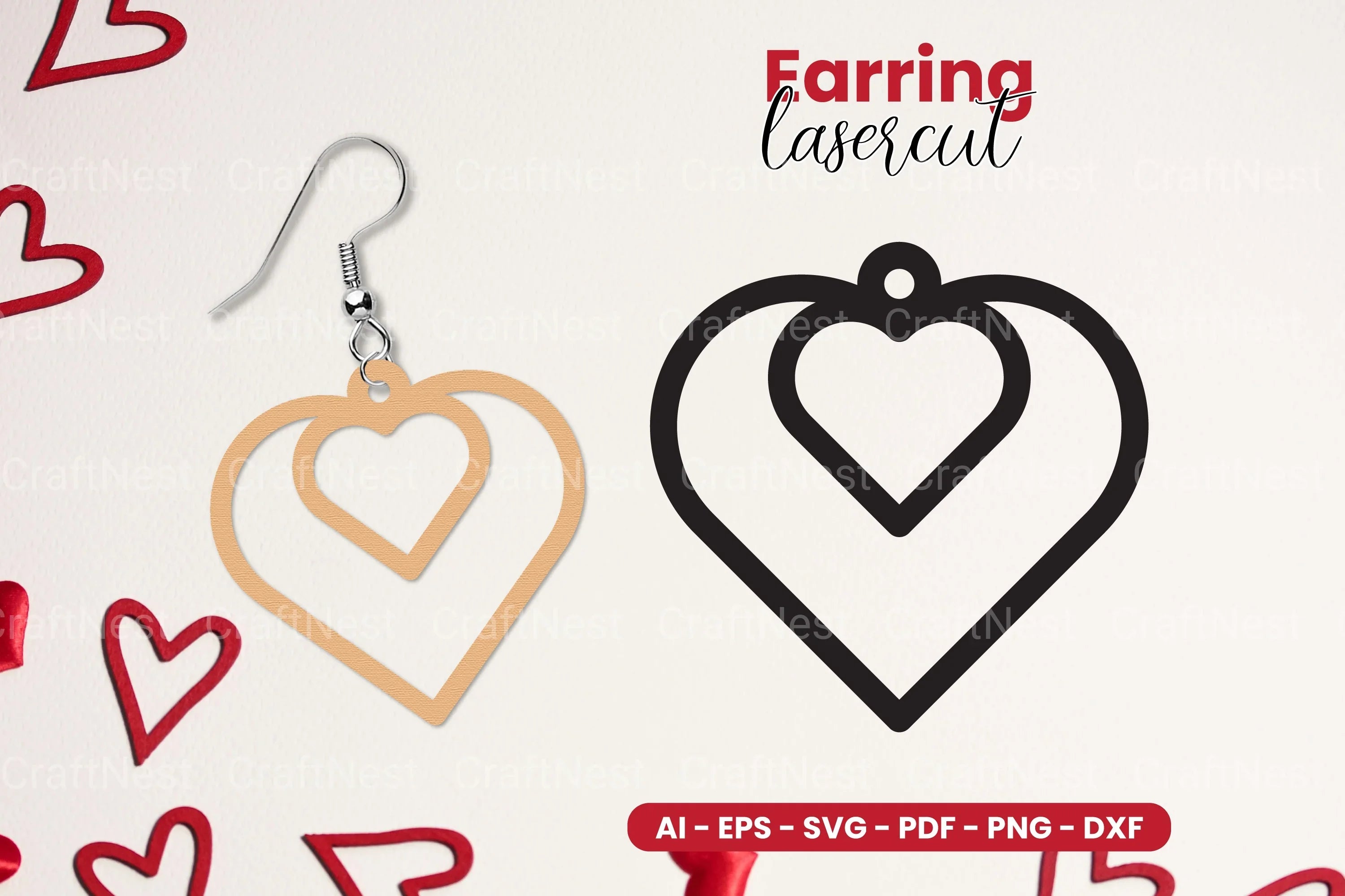 Valentine's Earring Lasercut SVG Bundle - CraftNest - Digital Crafting and Art