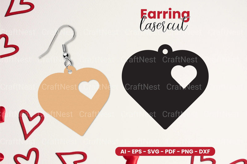 Valentine's Earring Laser Cut SVG Bundle - CraftNest - Digital Crafting and Art
