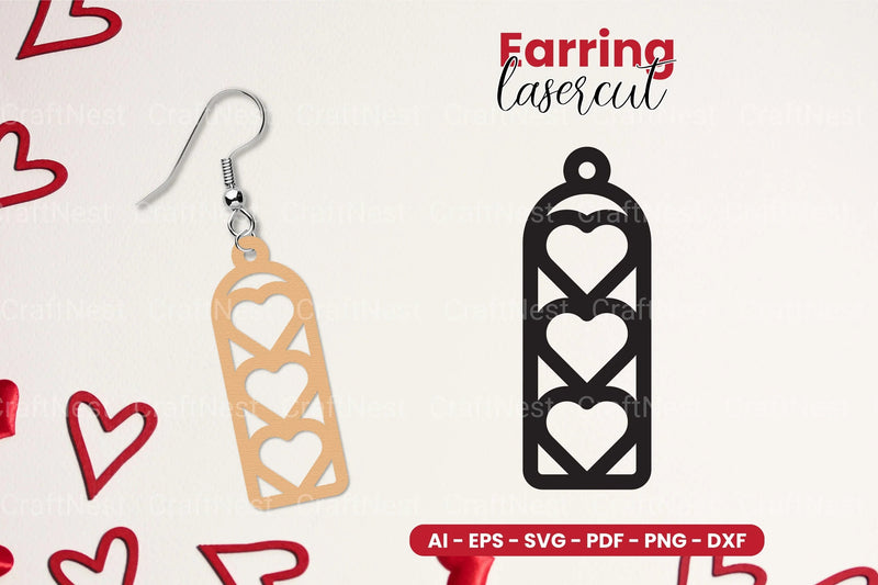 Valentine's Earring Laser Cut SVG Bundle - CraftNest - Digital Crafting and Art