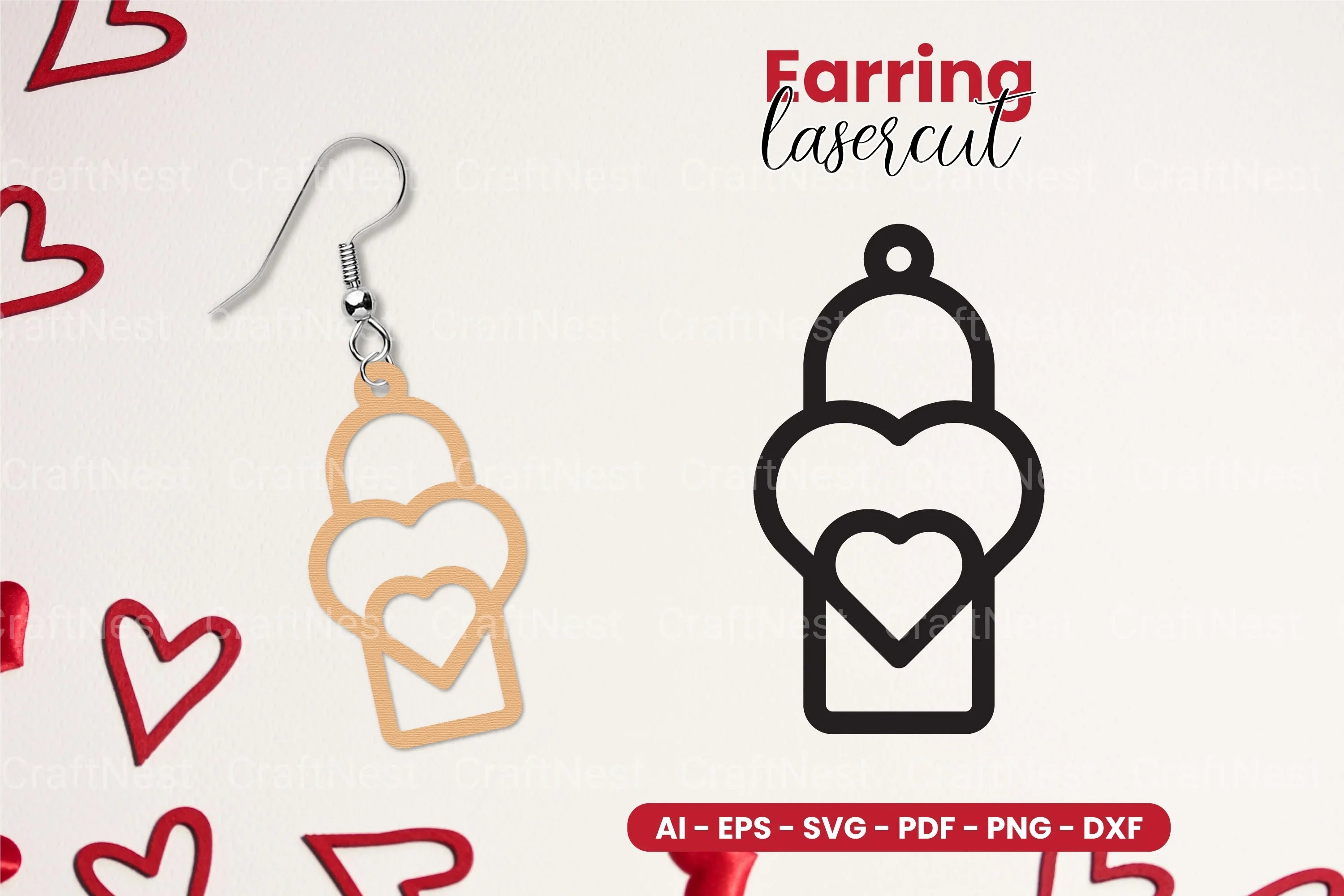 Valentine's Earring Laser Cut SVG Bundle - CraftNest - Digital Crafting and Art