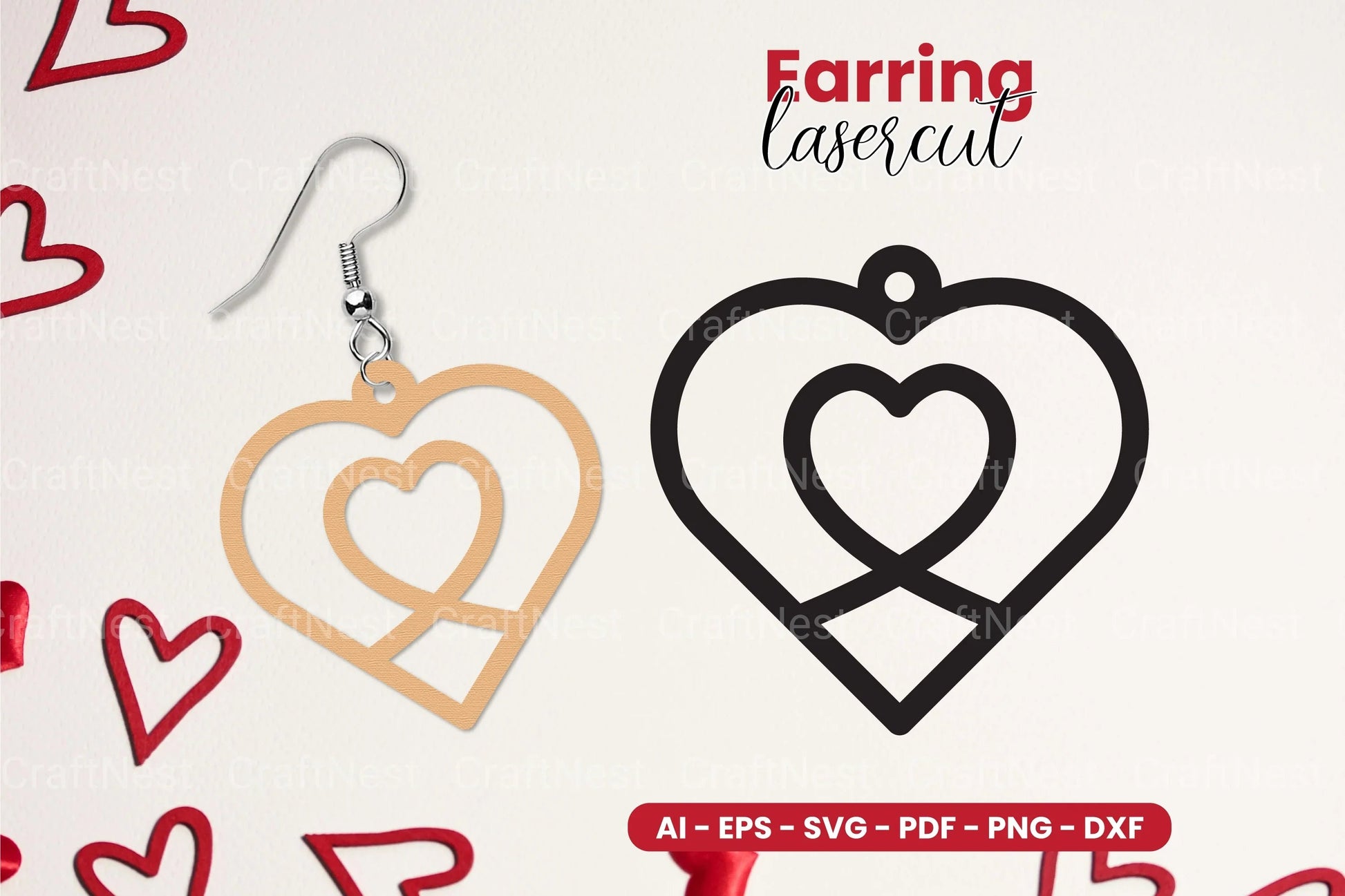 Valentine's Earring Laser Cut SVG Bundle - CraftNest - Digital Crafting and Art