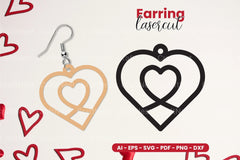 Valentine's Earring Laser Cut SVG Bundle - CraftNest - Digital Crafting and Art