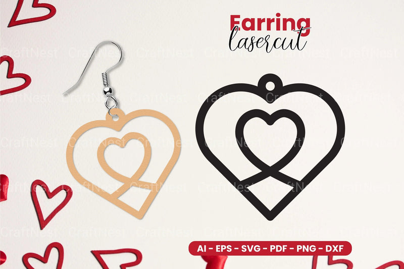 Valentine's Earring Laser Cut SVG Bundle - CraftNest - Digital Crafting and Art