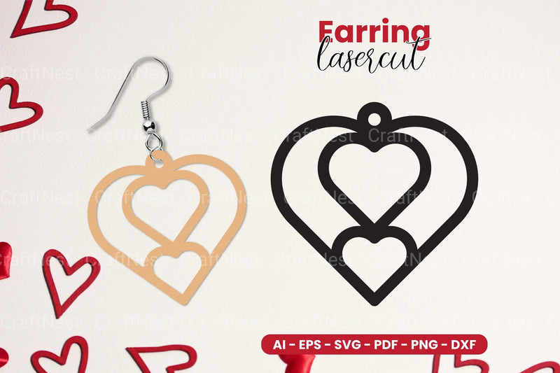 Valentine's Earring Laser Cut SVG Bundle - CraftNest - Digital Crafting and Art