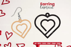 Valentine's Earring Lasercut SVG Bundle - CraftNest - Digital Crafting and Art