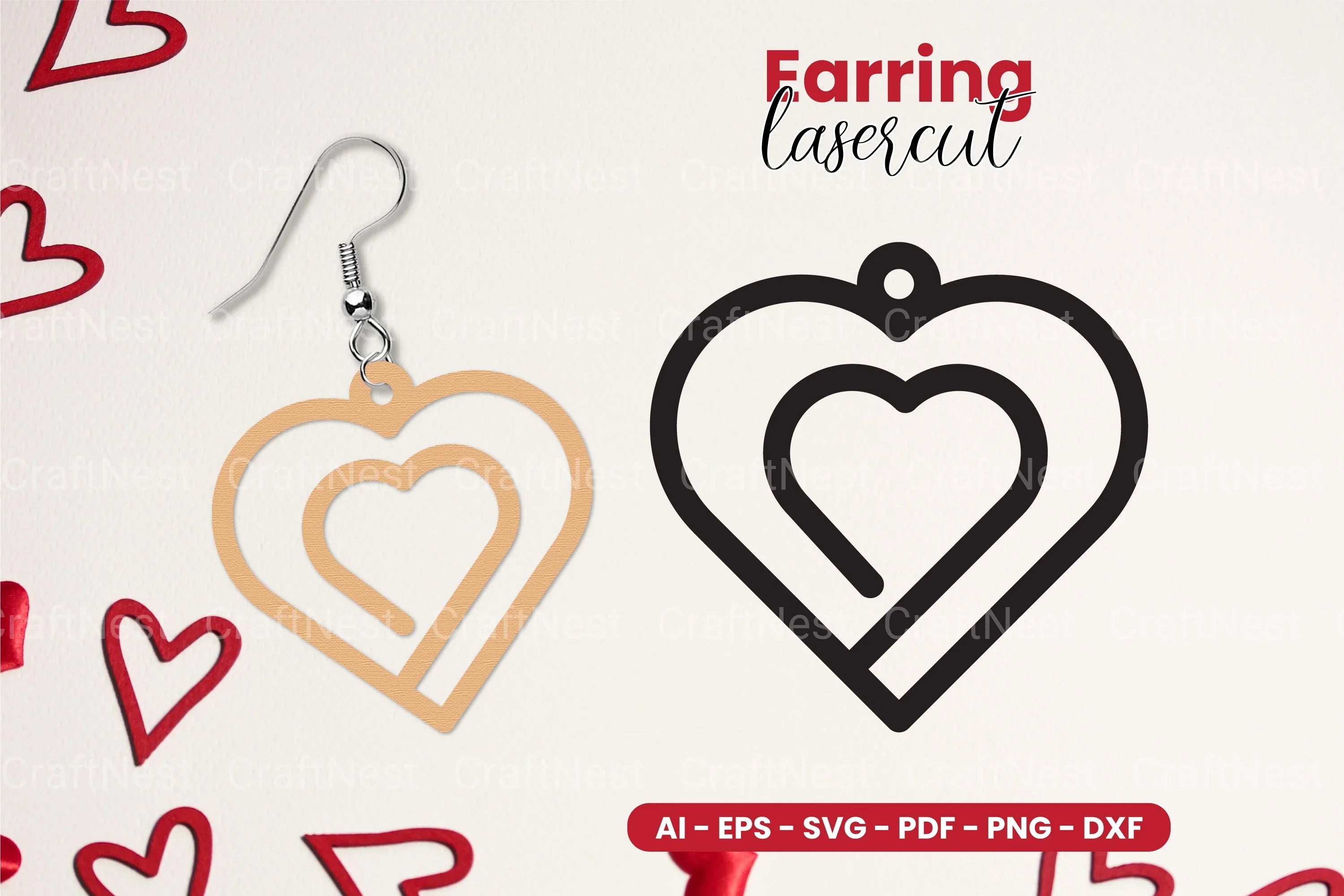 Valentine's Earring Lasercut SVG Bundle - CraftNest - Digital Crafting and Art