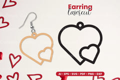 Valentine's Earring Laser Cut SVG Bundle - CraftNest - Digital Crafting and Art