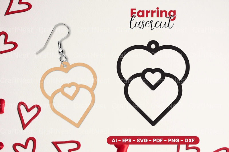 Valentine's Earring Laser Cut SVG Bundle - CraftNest - Digital Crafting and Art