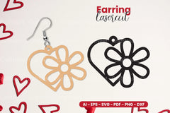 Valentine's Earring Laser Cut SVG Bundle - CraftNest - Digital Crafting and Art