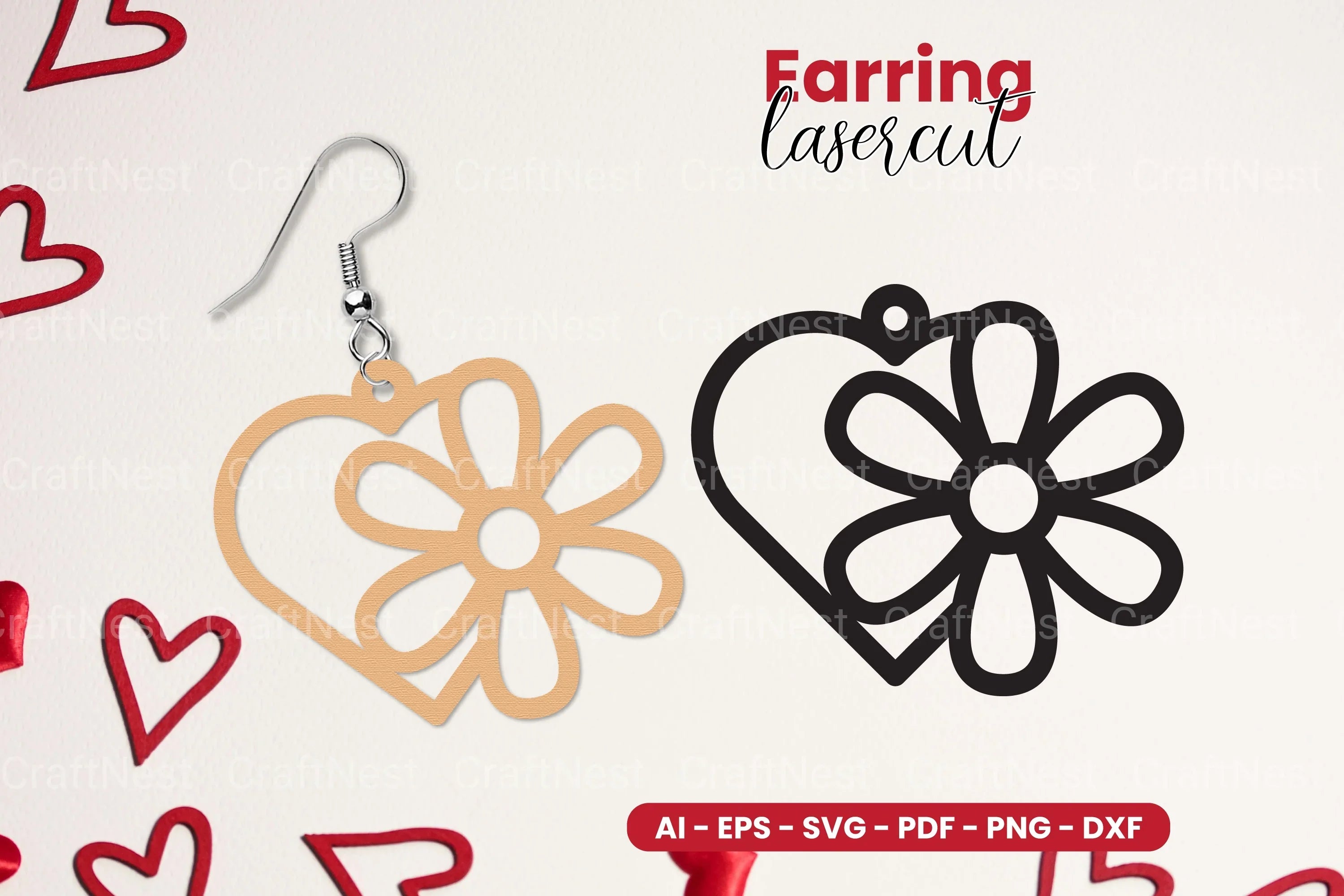 Valentine's Earring Laser Cut SVG Bundle - CraftNest - Digital Crafting and Art