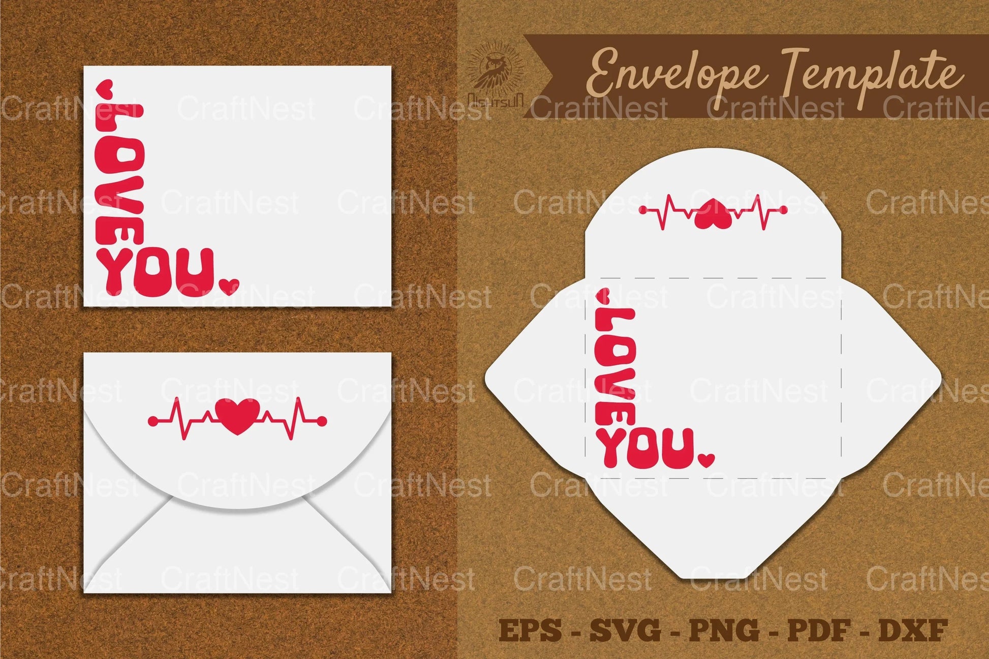Valentine's Envelope Template SVG Bundle - CraftNest - Digital Crafting and Art