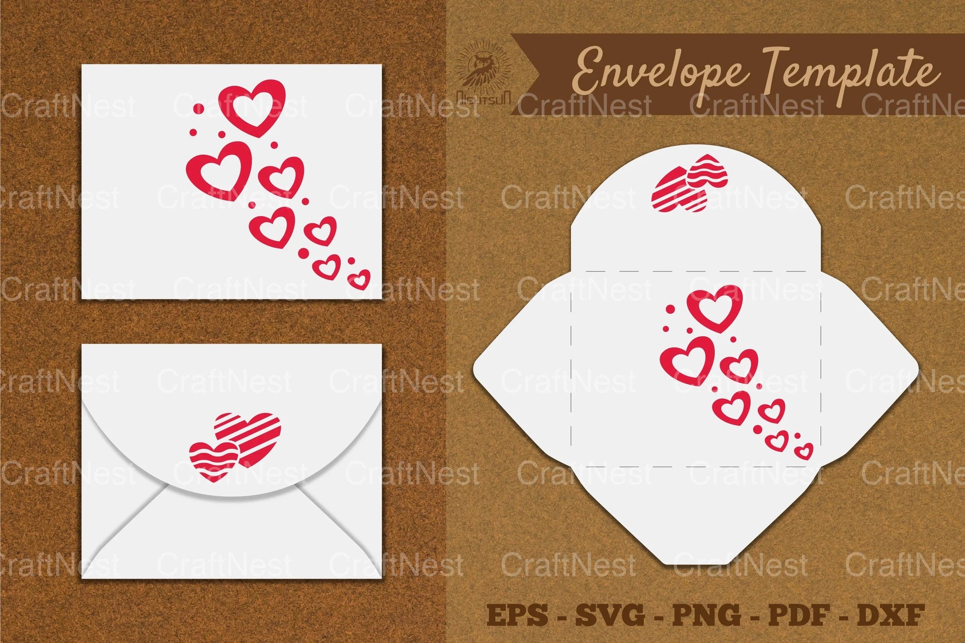 Valentine's Envelope Template SVG Bundle - CraftNest - Digital Crafting and Art