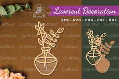 Vases with Flowers Laser Cut Decoration Clipart Bundle - CraftNest - Digital Crafting and Art