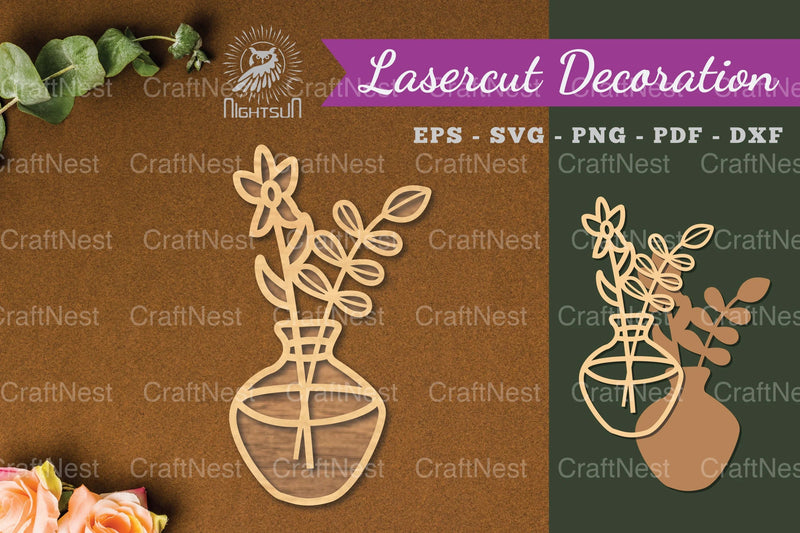Vases with Flowers Laser Cut Decoration Clipart Bundle - CraftNest - Digital Crafting and Art