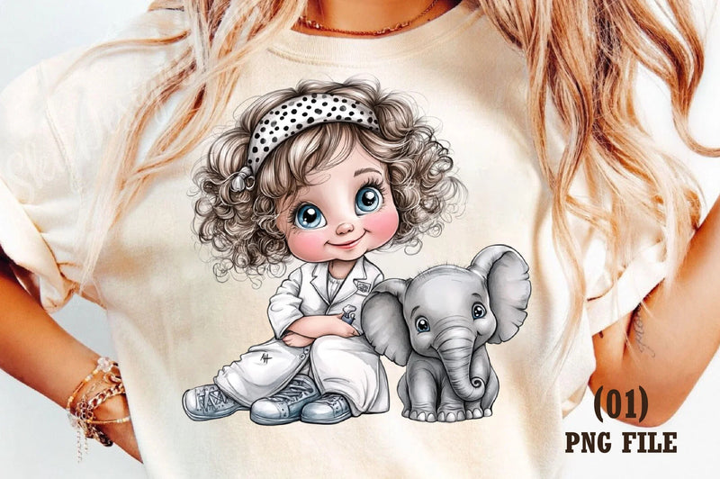 Veterinarian Girl Clipart Bundle - CraftNest - Digital Crafting and Art