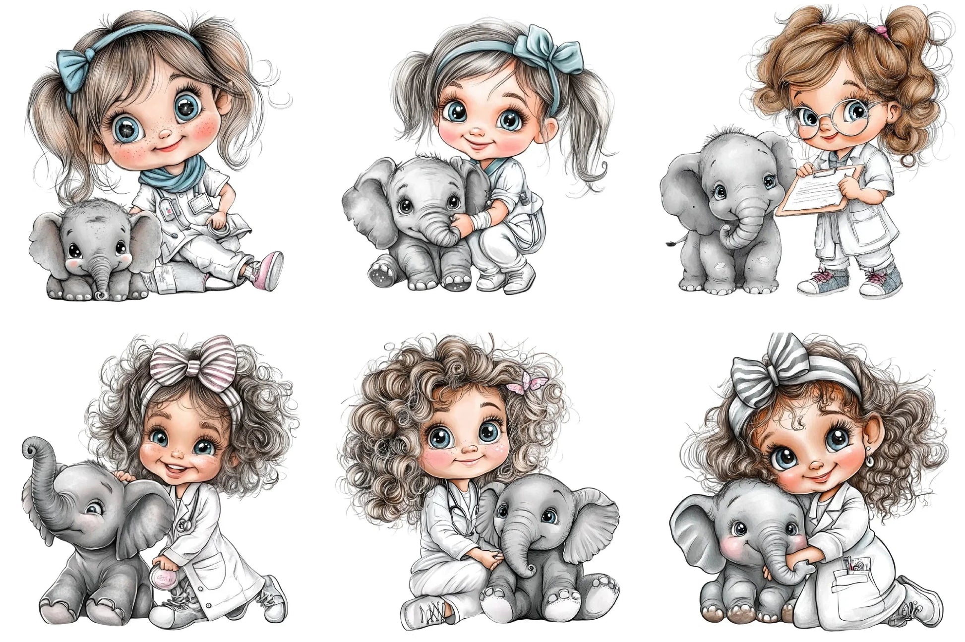 Veterinarian Girl Clipart Bundle - CraftNest - Digital Crafting and Art