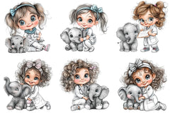 Veterinarian Girl Clipart Bundle - CraftNest - Digital Crafting and Art