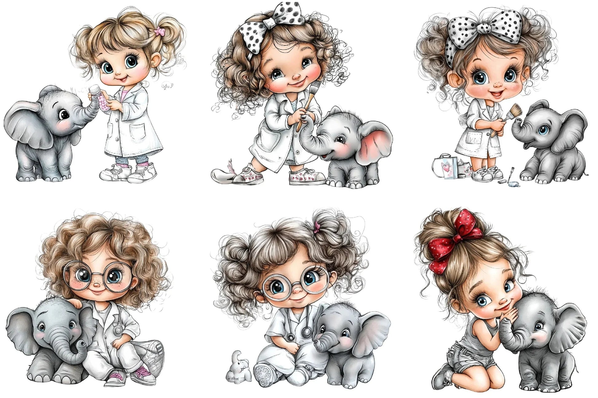 Veterinarian Girl Clipart Bundle - CraftNest - Digital Crafting and Art
