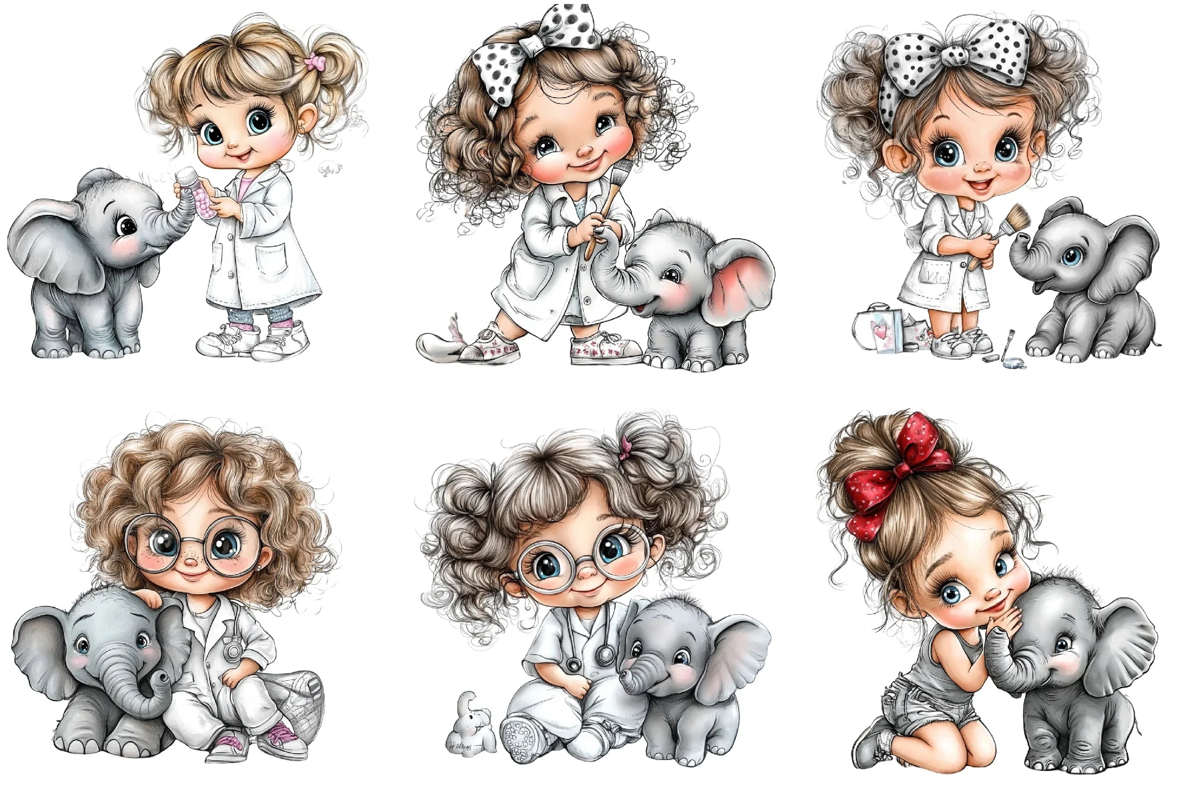 Veterinarian Girl Clipart Bundle - CraftNest - Digital Crafting and Art