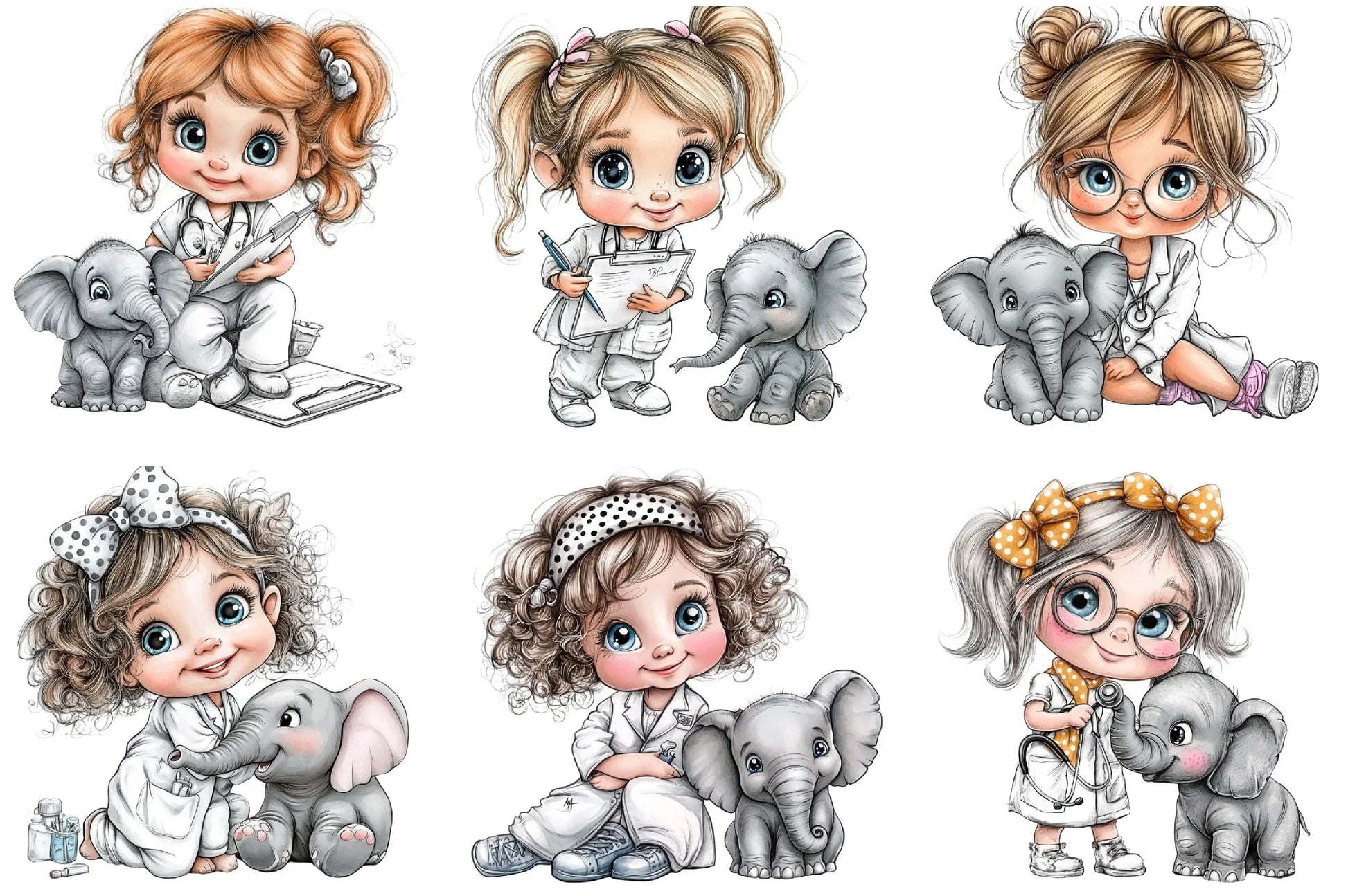 Veterinarian Girl Clipart Bundle - CraftNest - Digital Crafting and Art