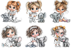 Veterinarian Girl Clipart Bundle - CraftNest - Digital Crafting and Art