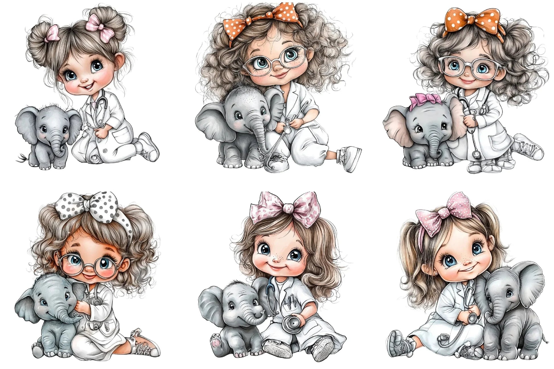 Veterinarian Girl Clipart Bundle - CraftNest - Digital Crafting and Art