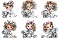 Veterinarian Girl Clipart Bundle - CraftNest - Digital Crafting and Art