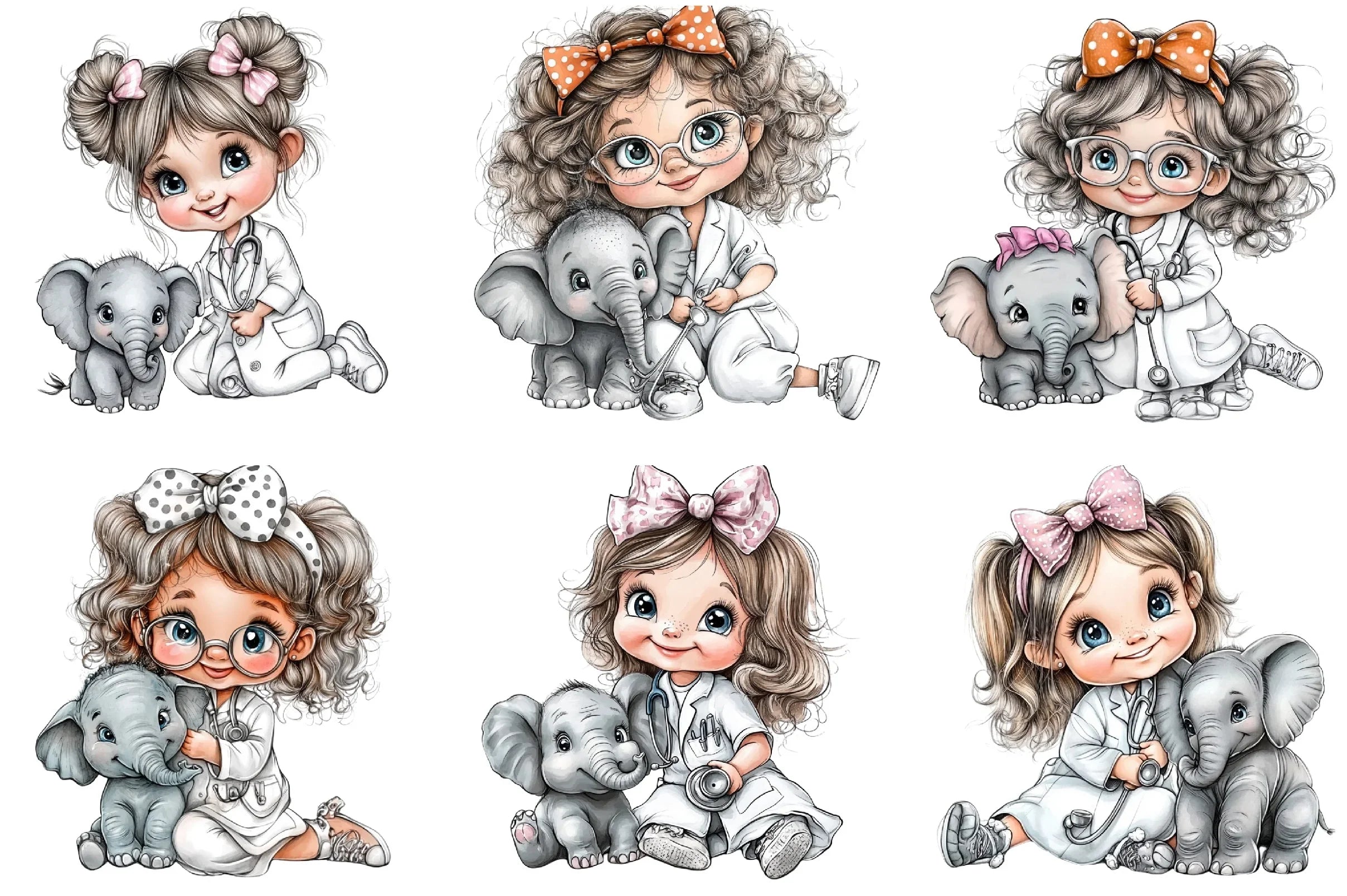 Veterinarian Girl Clipart Bundle - CraftNest - Digital Crafting and Art