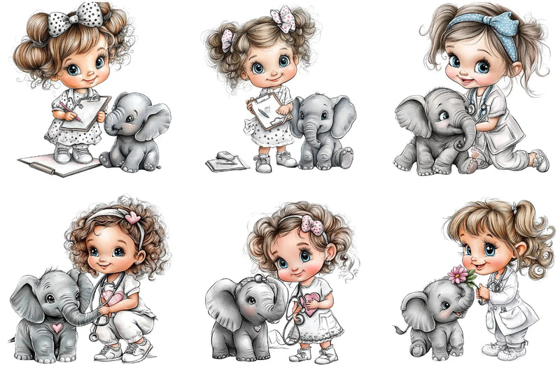 Veterinarian Girl Clipart Bundle - CraftNest - Digital Crafting and Art