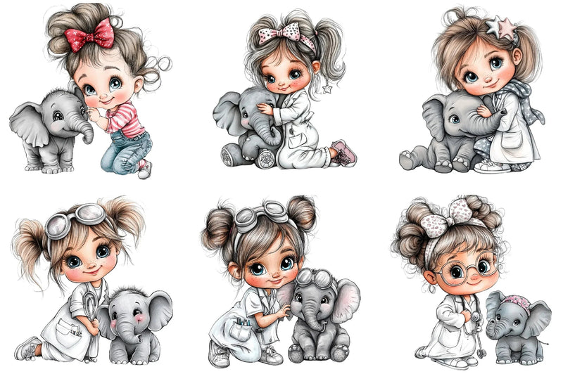 Veterinarian Girl Clipart Bundle - CraftNest - Digital Crafting and Art