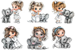 Veterinarian Girl Clipart Bundle - CraftNest - Digital Crafting and Art